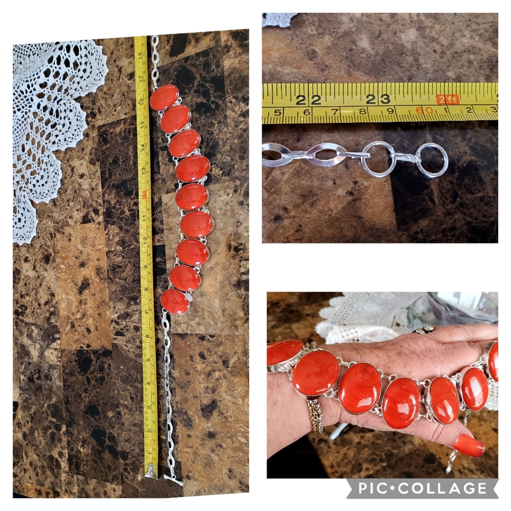 Genuine 24" Solid Red Agate Necklace - image 4